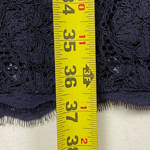 Adrianna Papell Evening Dress Navy Blue Lace Overlay Cocktail Party Size 8 - Picture 13 of 15